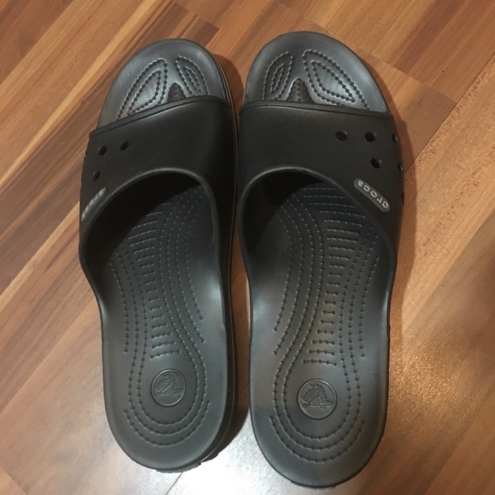 Mens crocs slides black